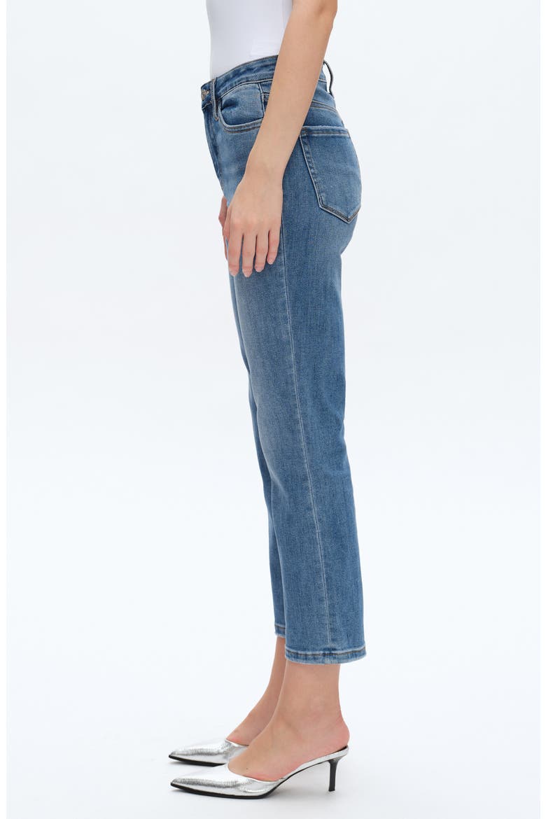 High Waist Ankle Straight Leg Jeans, Alternate, color, MEDIUM BLUE