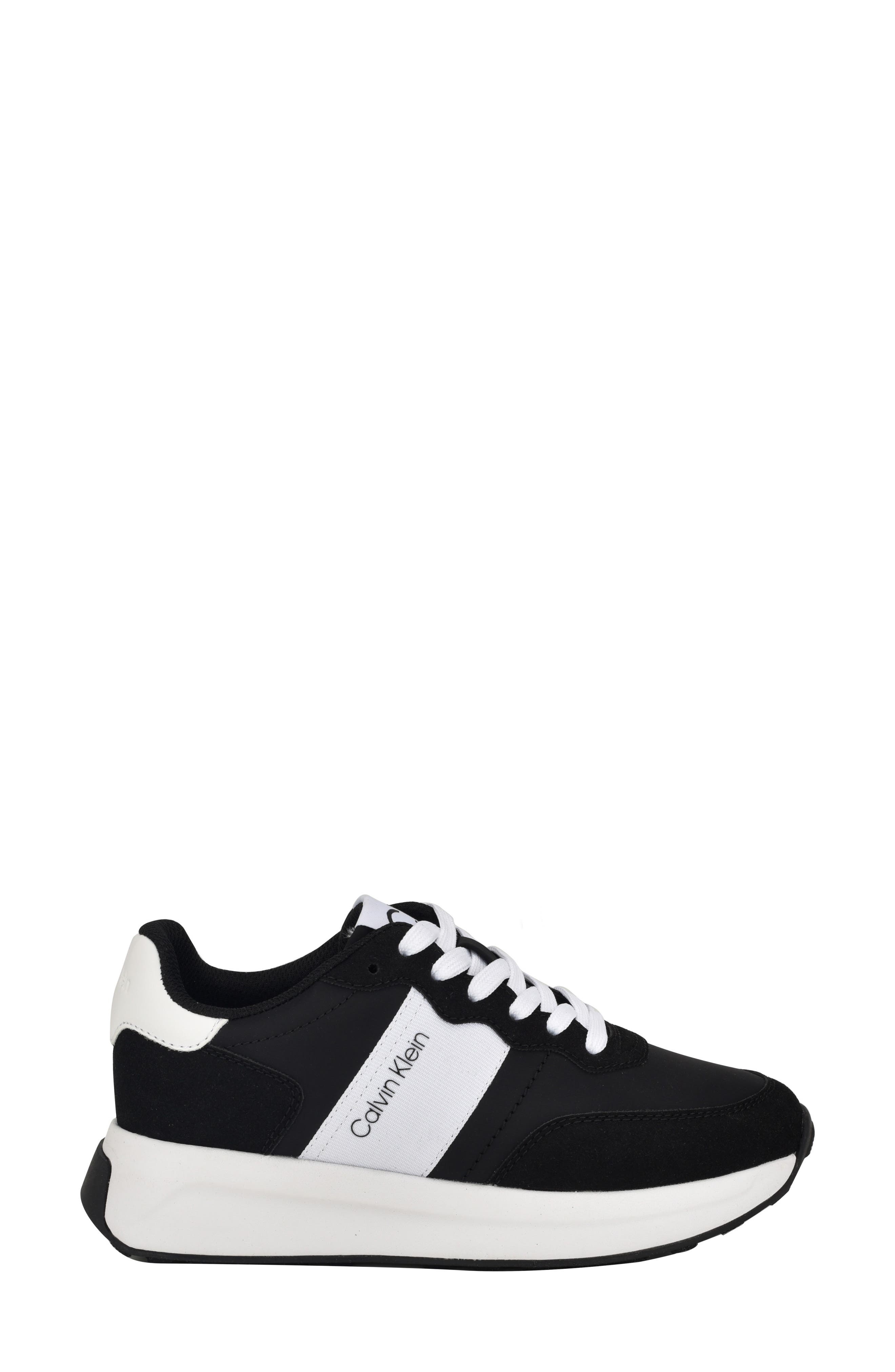 Calvin Klein Hallie Wedge Sneaker, Alternate, color, Black