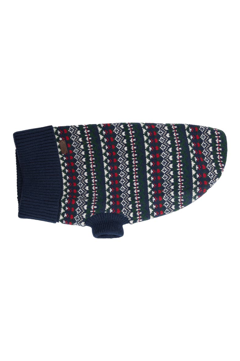 Marlow Fair Isle Dog Sweater, Alternate, color, NAVY FESTIVE