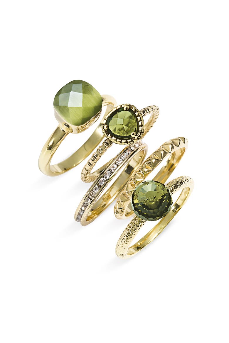 Multi Stone Stackable Rings, Main, color, GREEN MLTI/GLD