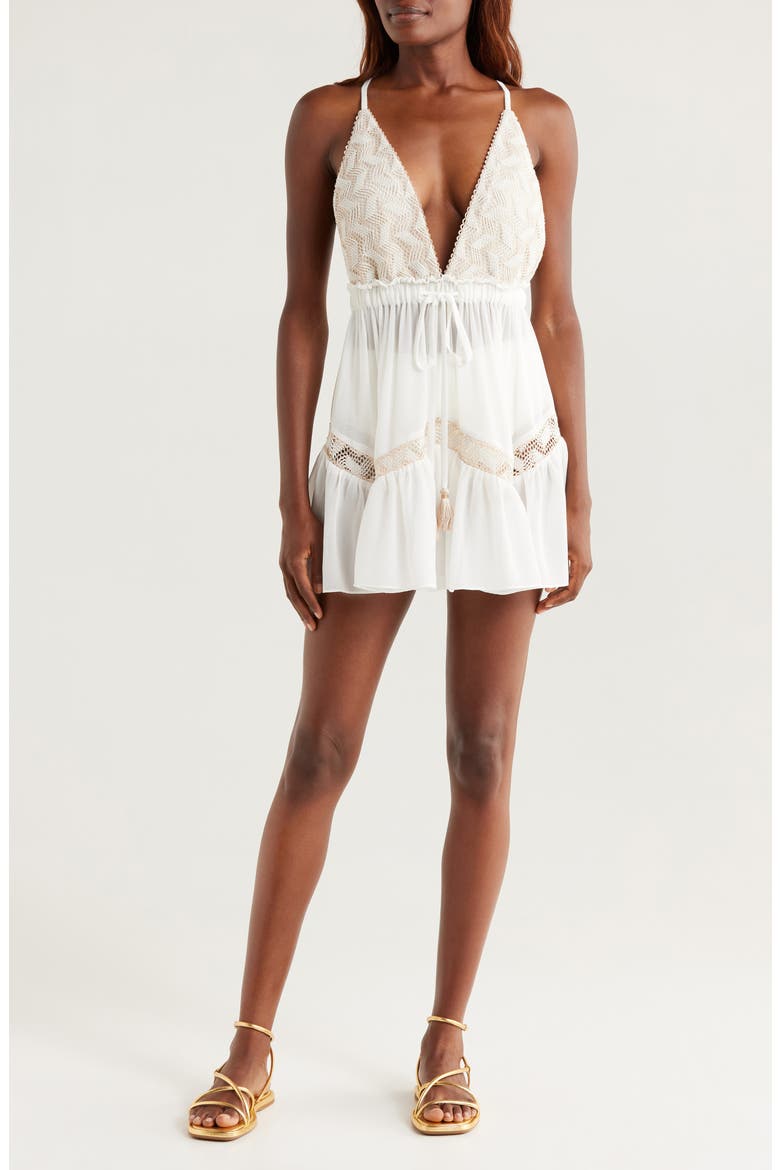 Kerry Cover-Up Minidress, Main, color, WHITE W/ NEUTRAL
