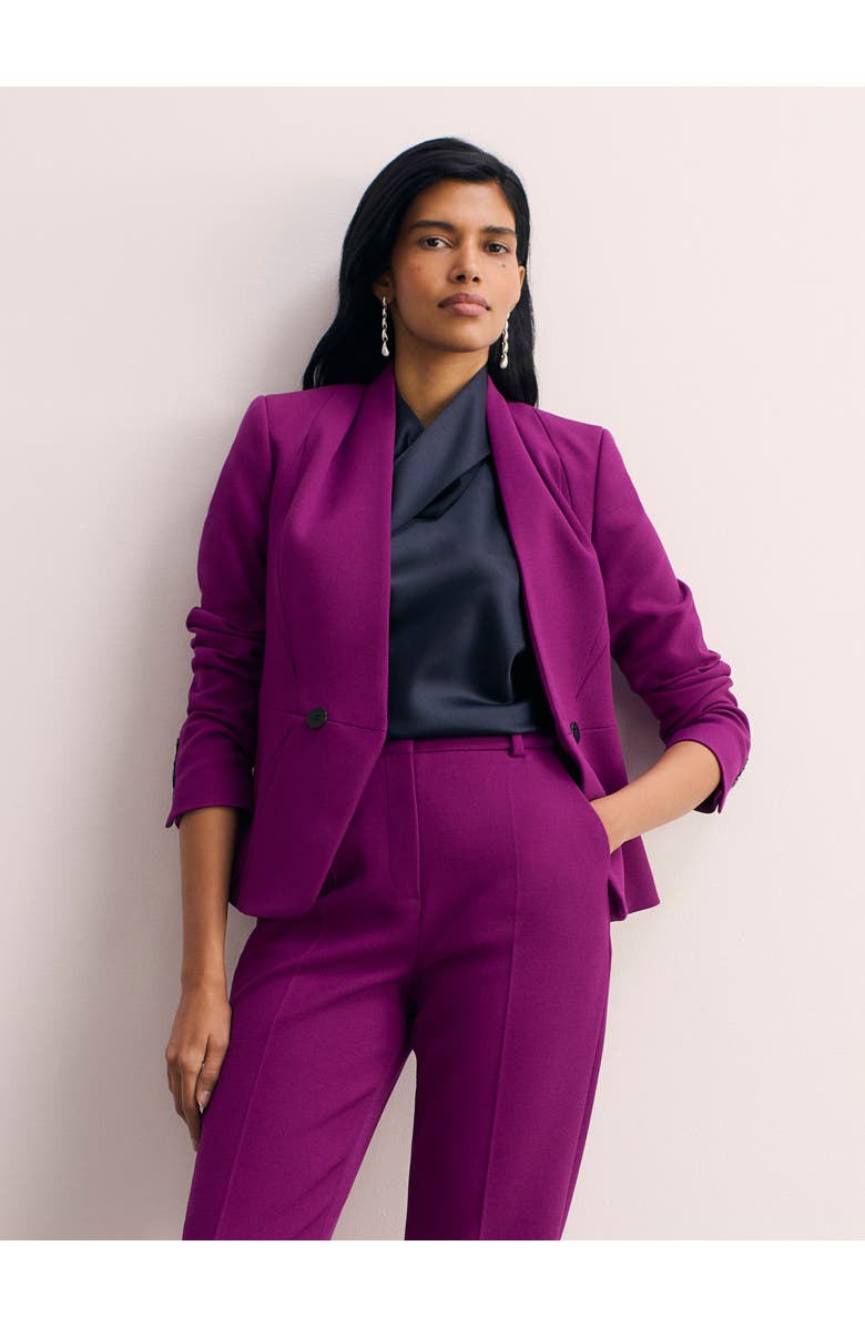 The Fold Arno Sculpt Stretch Crepe Blazer, Main, color, Purple