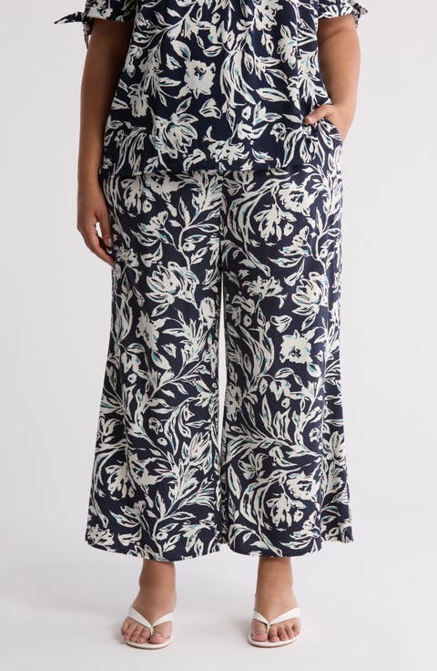 Pull-On Crop Palazzo Pants (Plus)