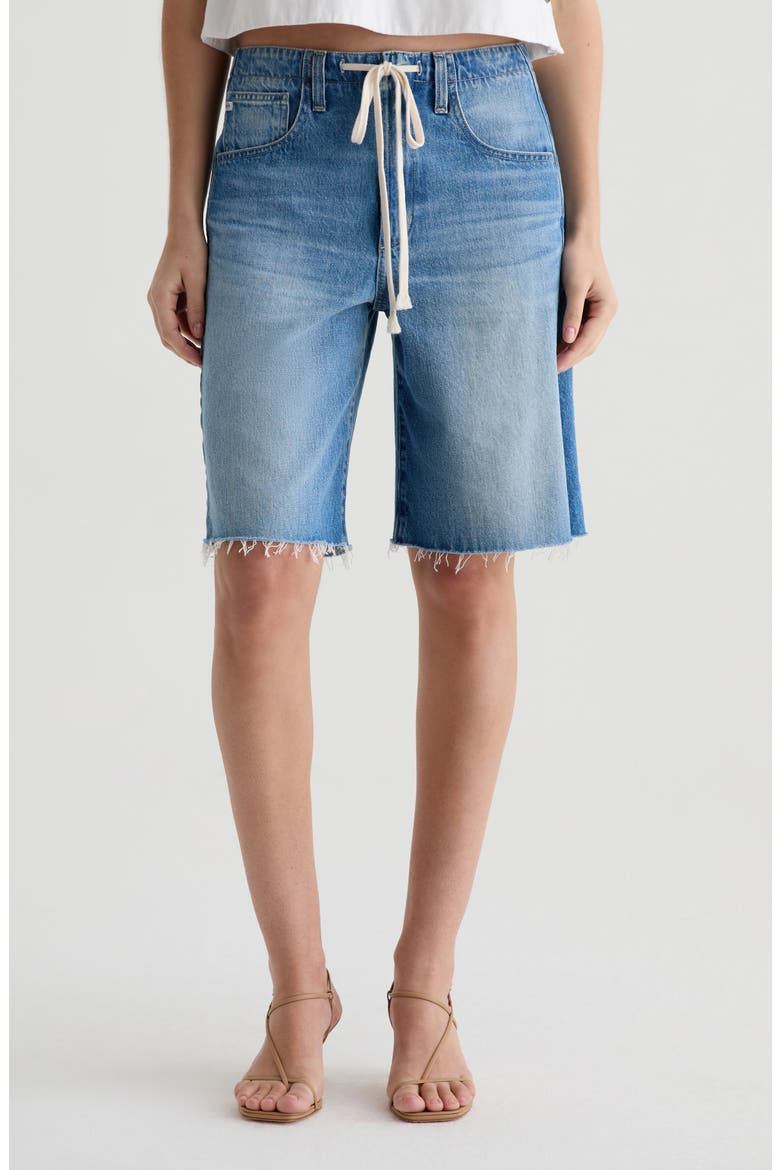 Hattie Raw Hem Denim Shorts, Main, color, SWEETWATER