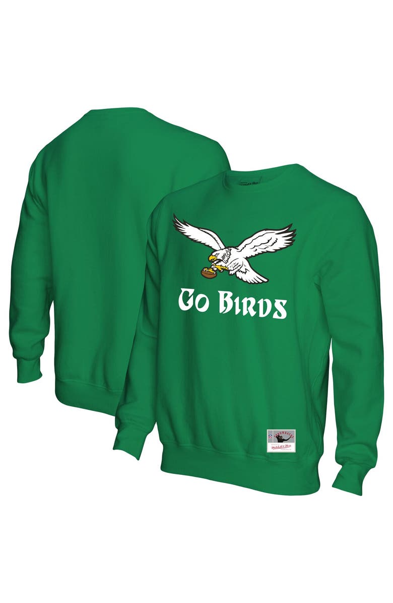 Mitchell & Ness Men's Mitchell & Ness Kelly Green Philadelphia Eagles Go Birds Pullover Sweatshirt, Alternate, color, 