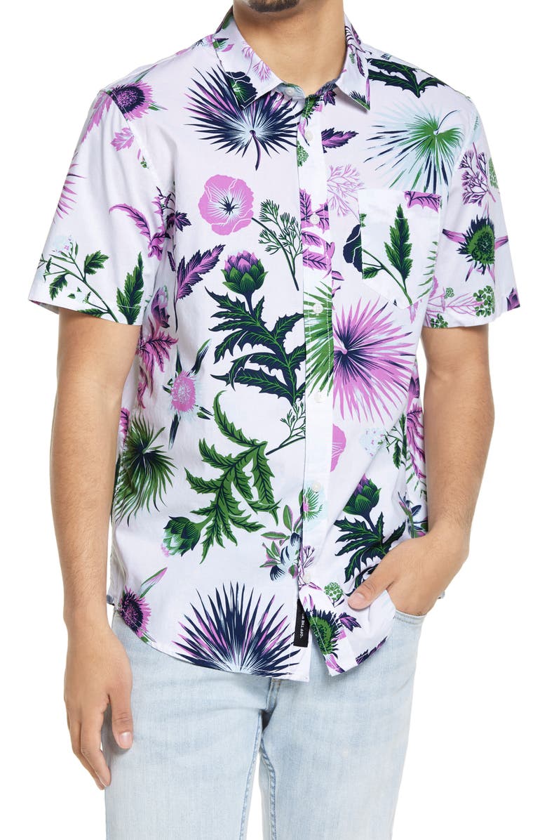 Vans Califas Floral Short Sleeve Button-Up Shirt, Main, color,