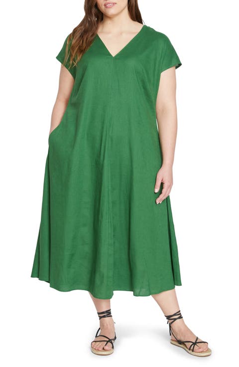 Louvre Tie Back Maxi Dress (Plus)