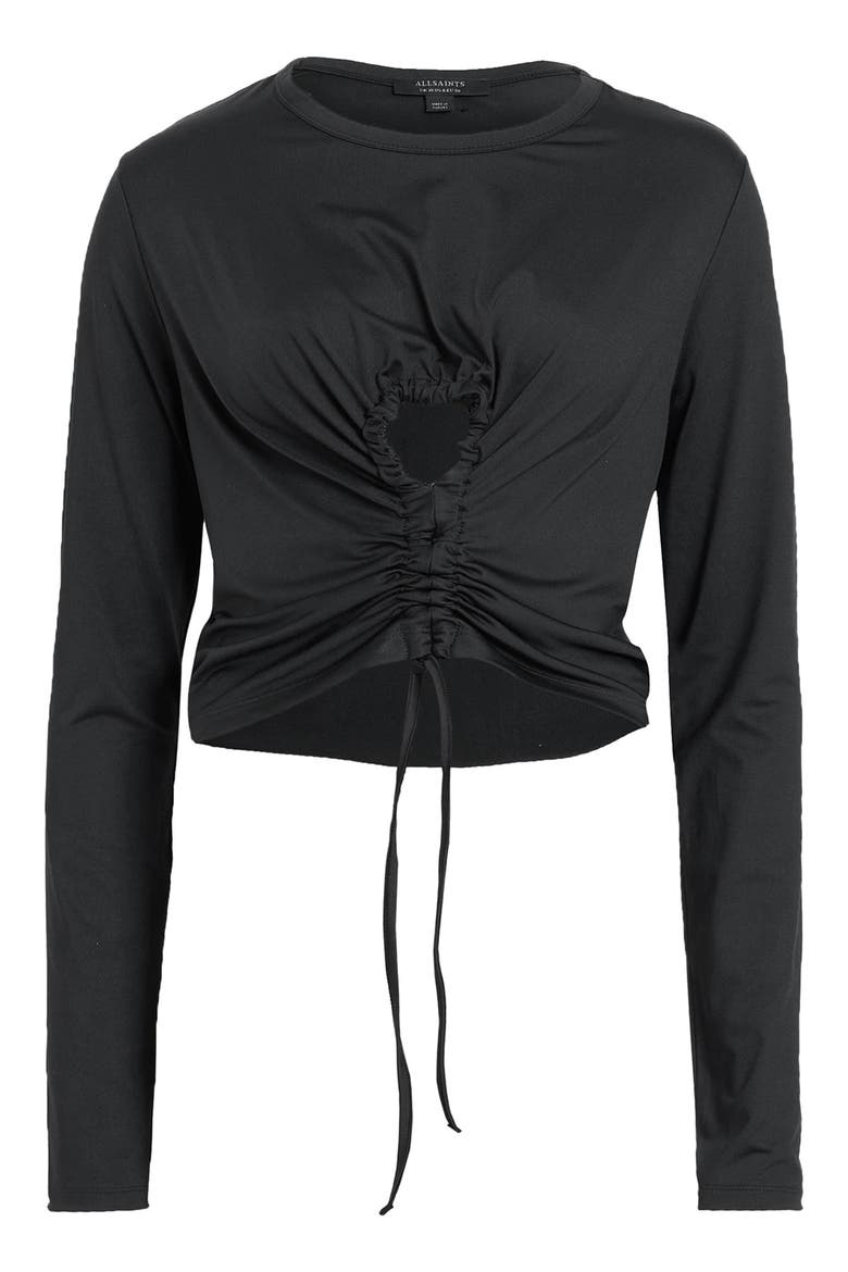 Xylia Tie Front Crop Top, Alternate, color, BLACK