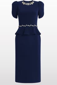 Jenny Packham Jules Floral-Embellished Midi Dress