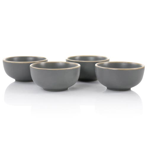 Gibson Home Rockaway 4 Piece 3.5in Fruit Bowl Set In Gray
