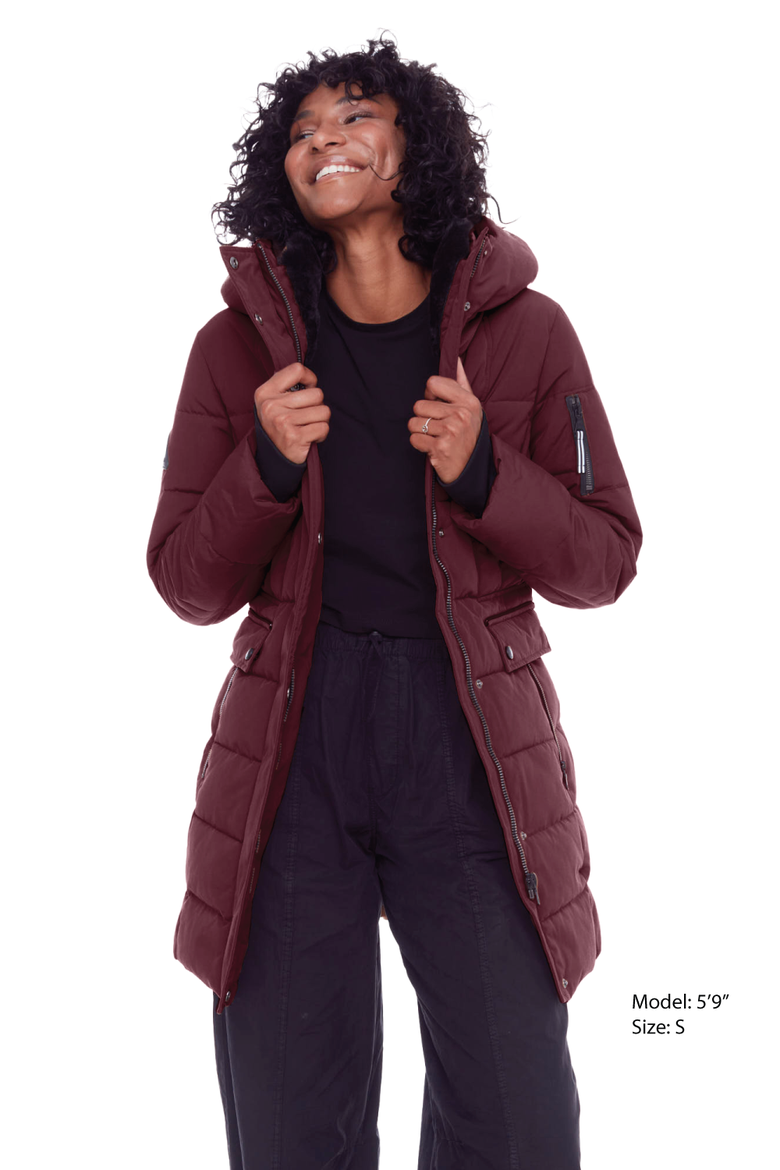 KOOTNEY - Vegan Down Mid-Length Parka Coat, Alternate, color, GRAPE