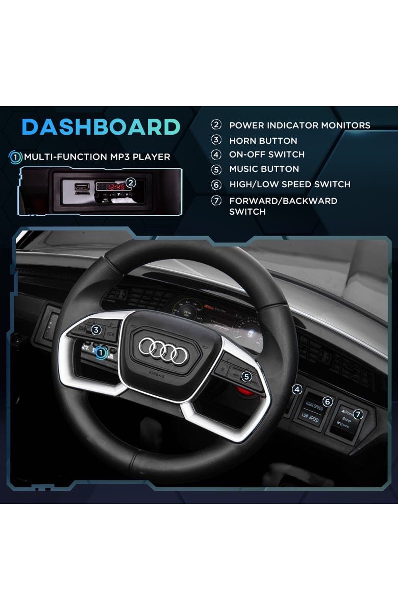 Aosom 12V Kids Electric Audi Sports Car with Parent Remote Control, Lights, Music, Horn, Alternate, color, 