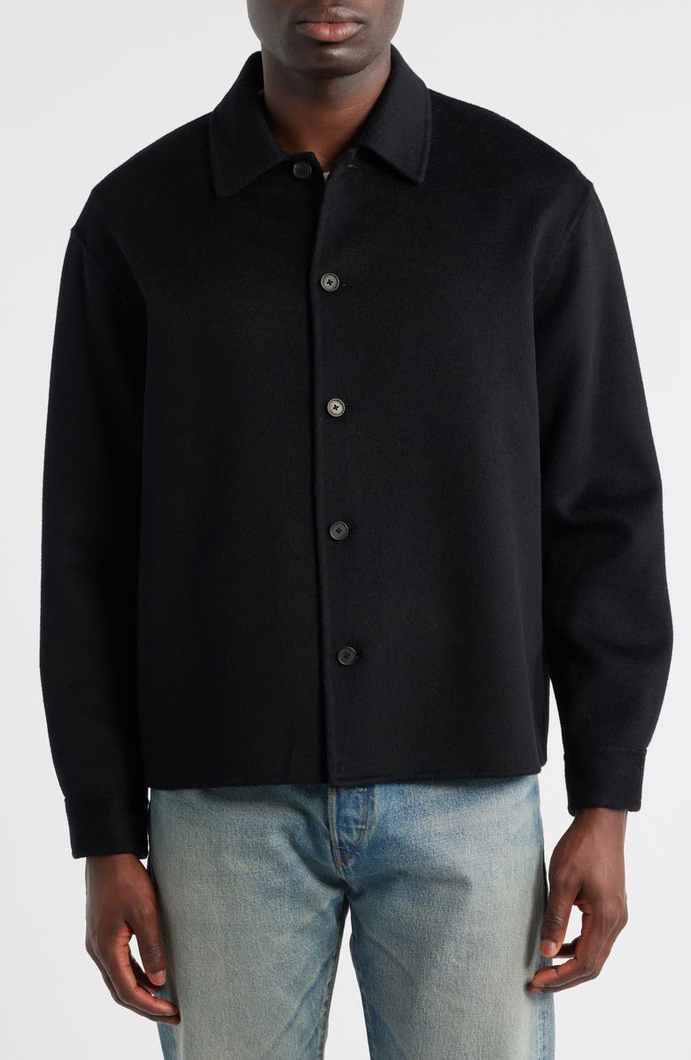 FRAME Double Face Wool Shirt Jacket, Alternate, color, Black