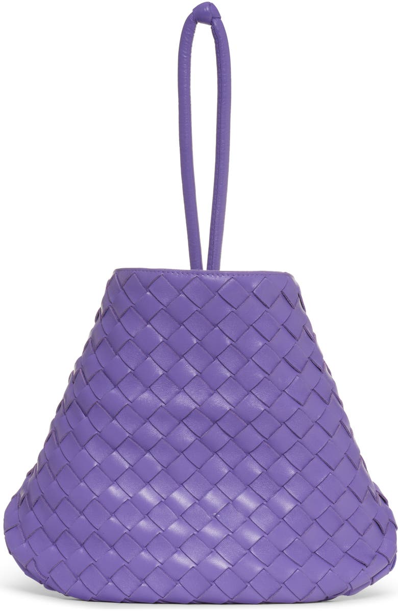 Bottega Veneta Medium Half Moon Woven Top Handle Bag, Alternate, color, Purple-Gold