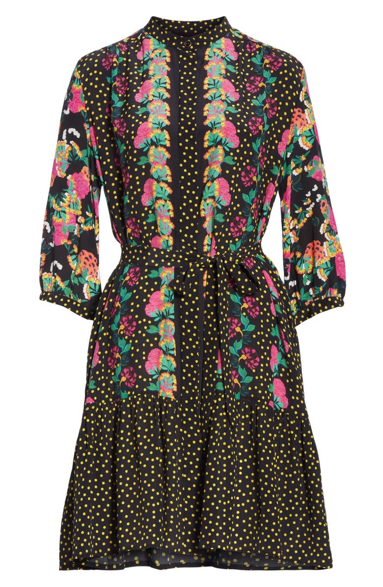 SALONI Tyra Print Silk Fit & Flare Dress, Alternate, color, 