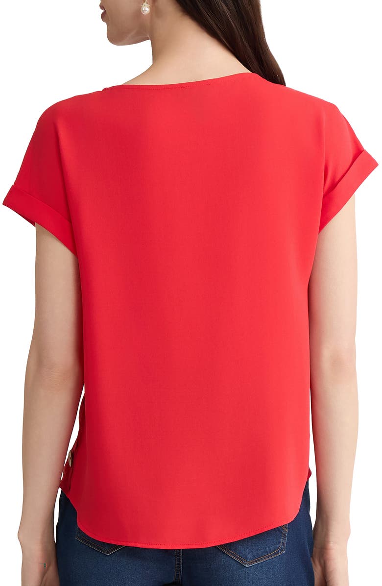 Jones New York Side Button Detail Top, Alternate, color, Rouge