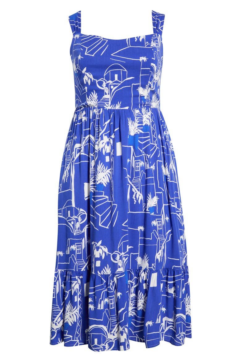 Mims Town Sunnyvale Midi Dress, Alternate, color, WHITE BLUE