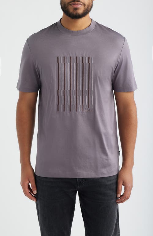 Hugo Boss Boss Thompson Cotton Graphic T-shirt In Purple