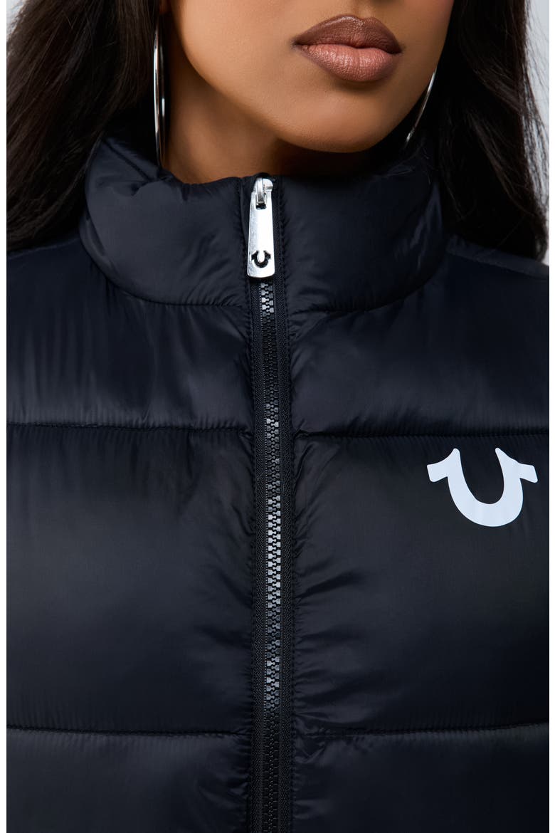 Logo Cropped Puffer Vest, Alternate, color, JET BLACK