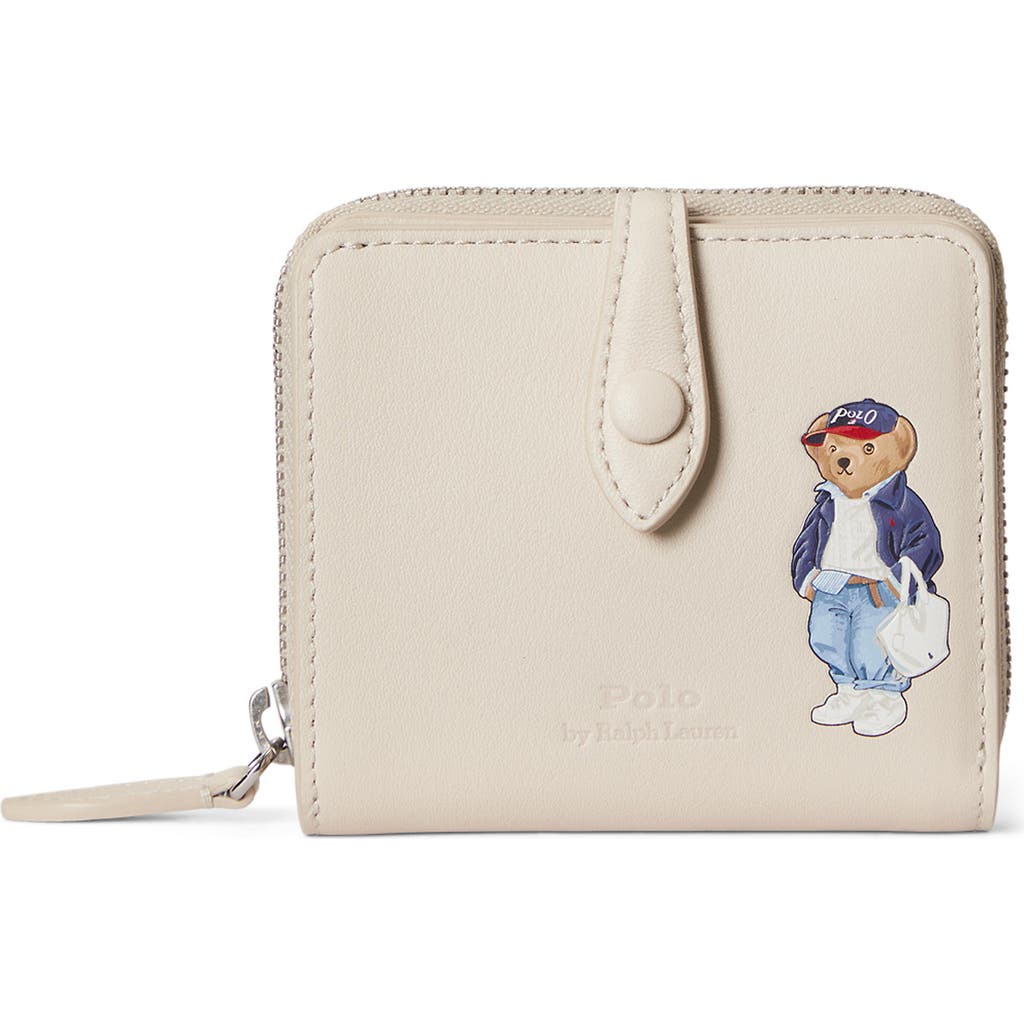 Polo Ralph Lauren Spring Bear Leather Card Holder In White