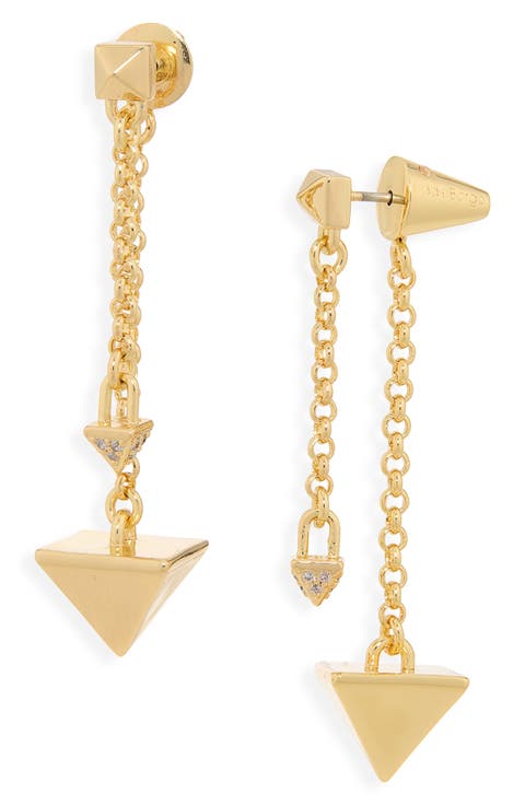 Pavé Pyramid Pendulum Drop Earrings
