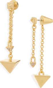 eddieBorgo Pavé Pyramid Pendulum Drop Earrings