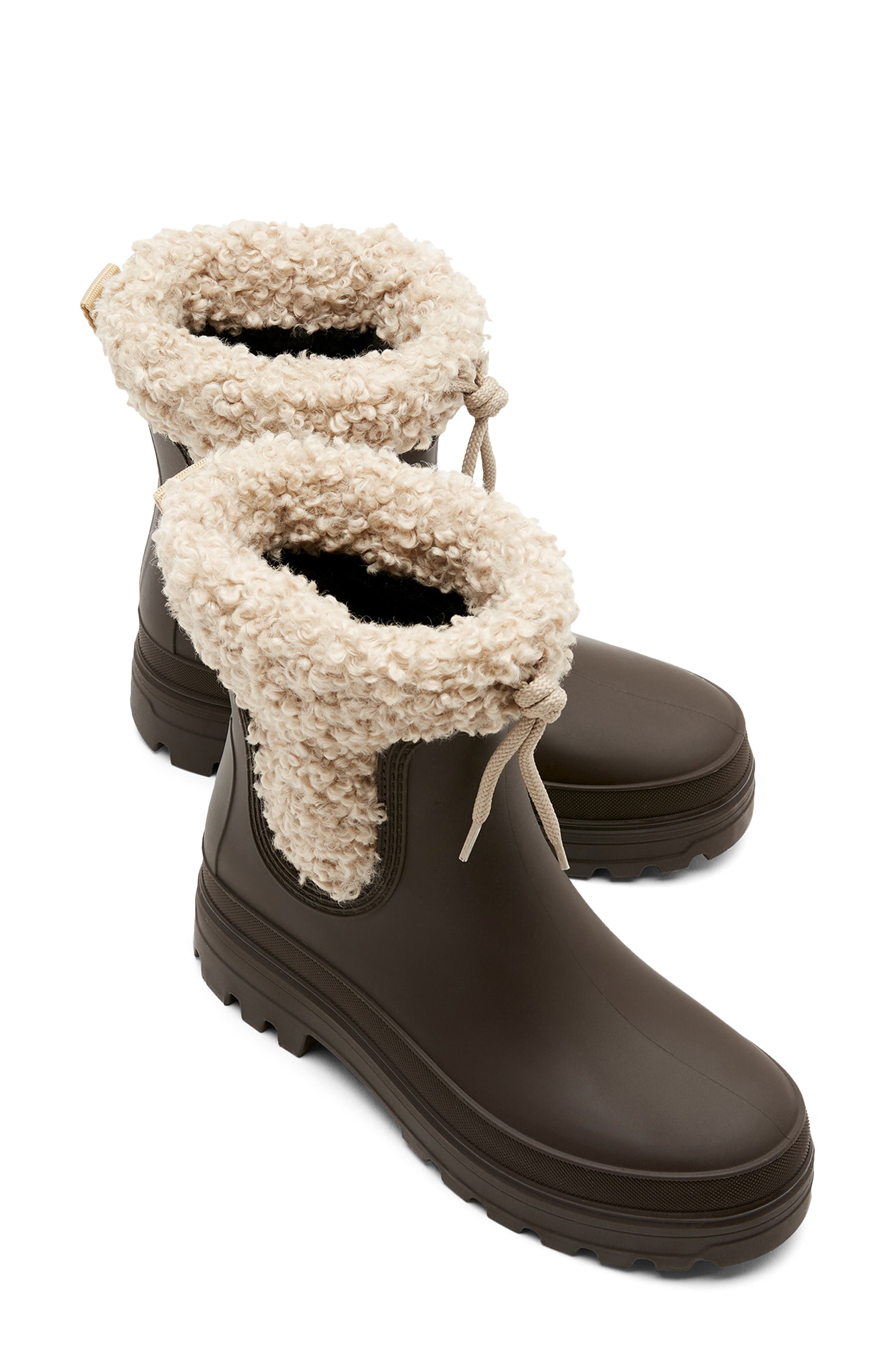 La Canadienne Peak Faux Shearling Winter Boot, Alternate, color, Brown Rubber