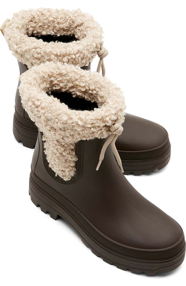 La Canadienne Peak Faux Shearling Winter Boot, Alternate, color, Brown Rubber
