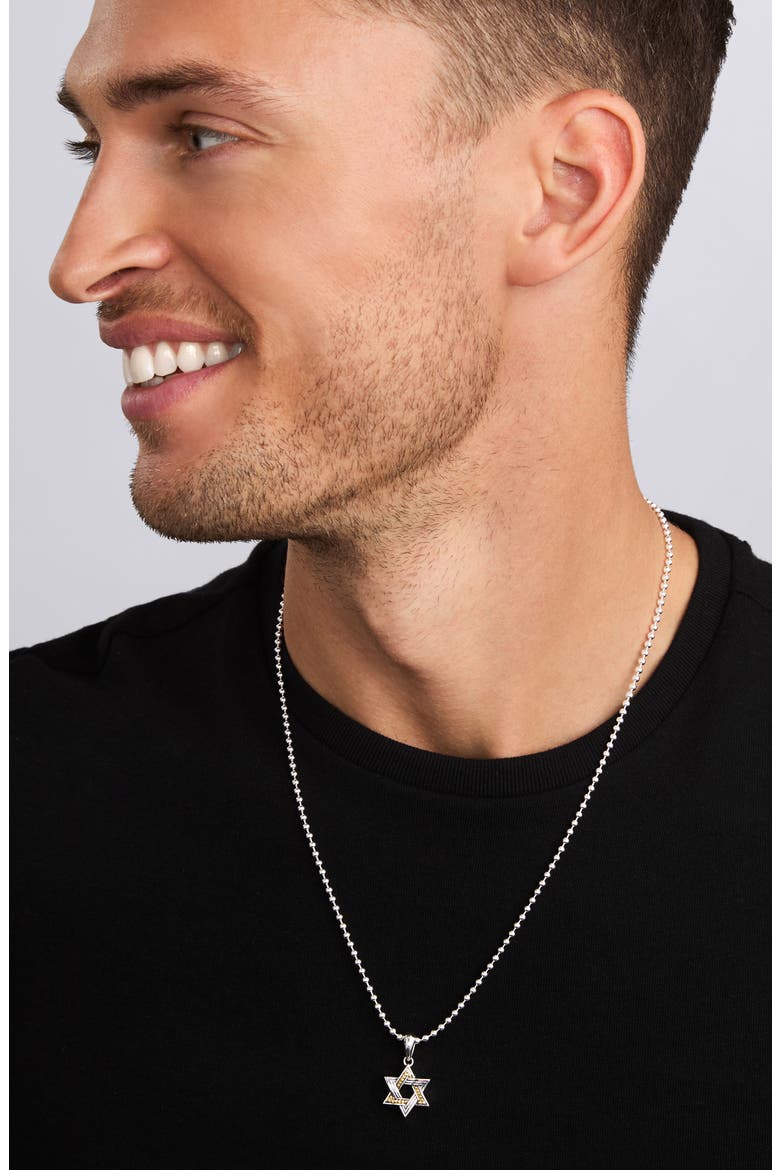 Men's Anthem Small Two-Tone Star of David Amulet, Alternate, color, TWO-TONE