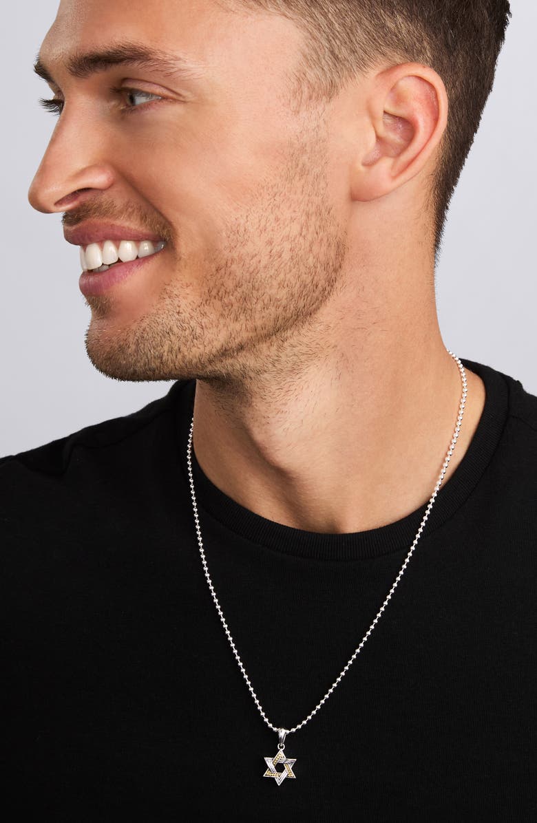 LAGOS Men's Anthem Small Two-Tone Star of David Amulet, Alternate, color, Two-Tone