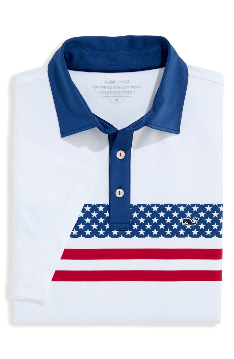vineyard vines Americana Stripe Sankaty Performance Polo, Alternate, color, American Flag Stripe