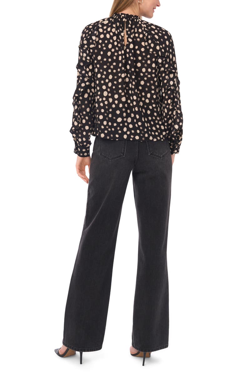 Halogen<sup>®</sup> Ruffle Woven Top, Alternate, color, Rich Black