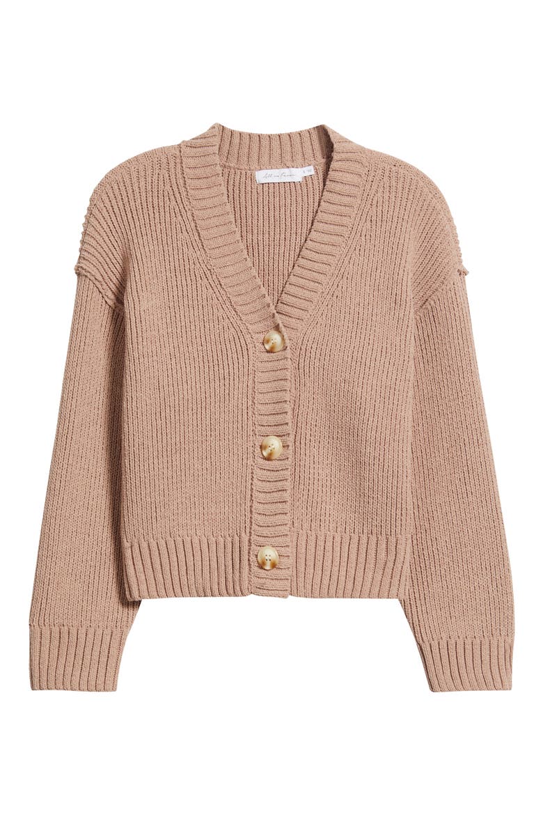 Relaxed Chenille V-Neck Cardigan, Alternate, color, MUSHROOM