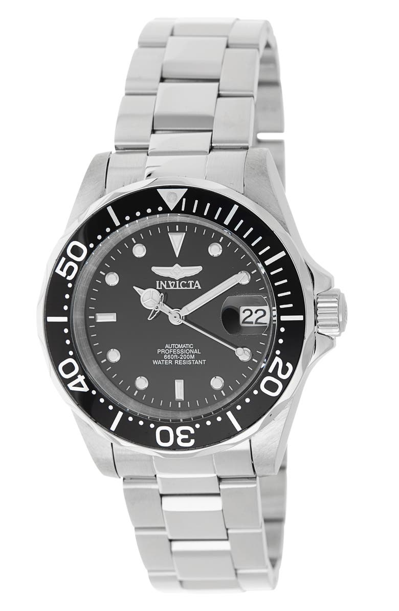 INVICTA Pro Diver Automatic Bracelet Watch, 40mm x 14mm, Main, color, Black