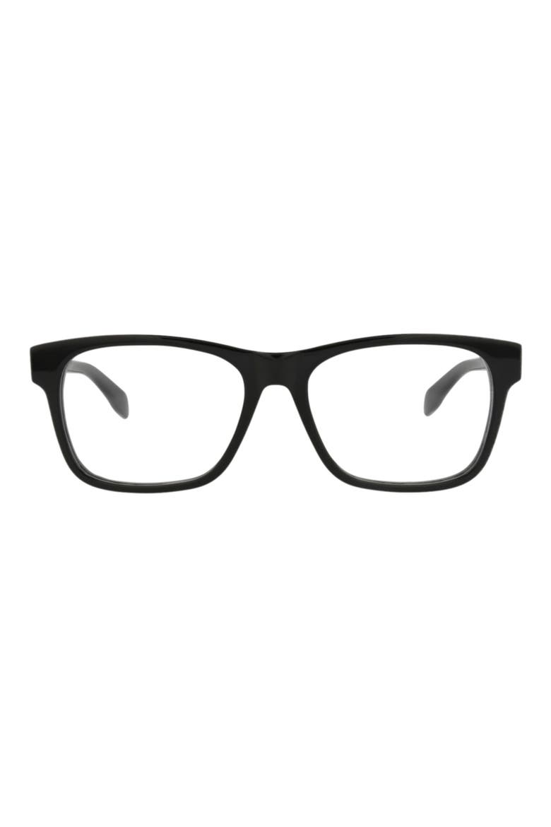 55mm Square Optical Glasses, Main, color, BLACK BLACK TRANSPARENT