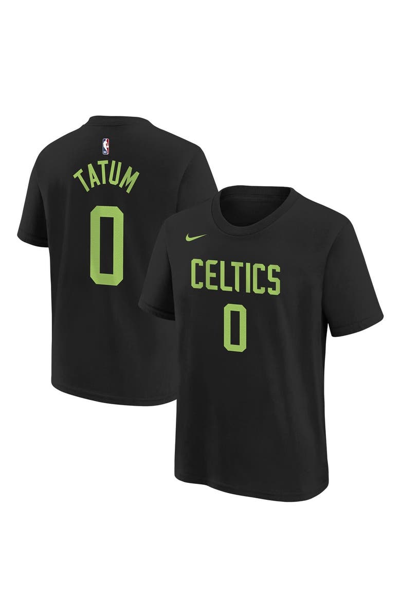 Nike Youth Nike Jayson Tatum Black Boston Celtics 2024/25 City Edition Name & Number T-Shirt, Main, color, 