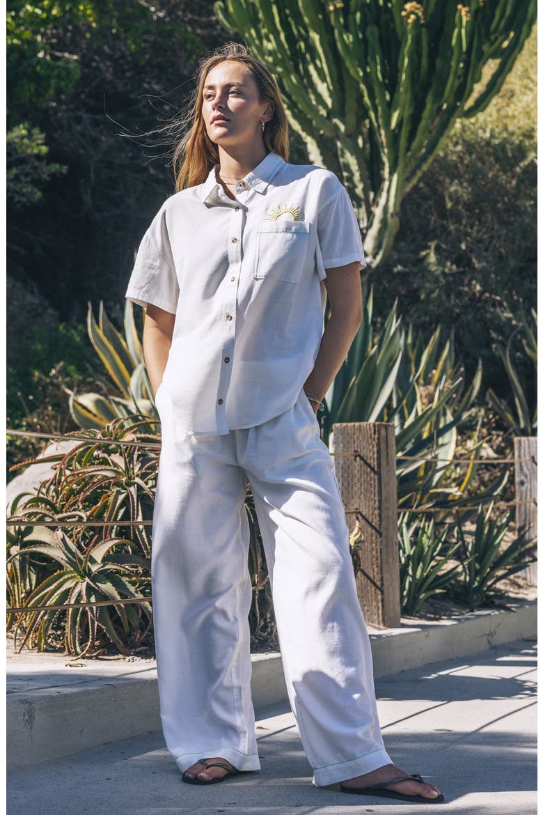 Goldie Cotton Blend Pants, Alternate, color, OFF WHITE