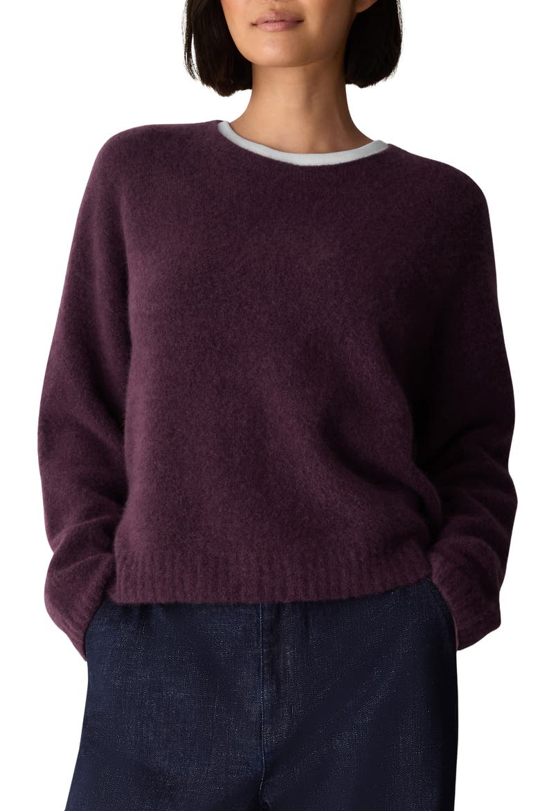 Cashmere Blend Crewneck Sweater, Main, color, PURPLE CARROT
