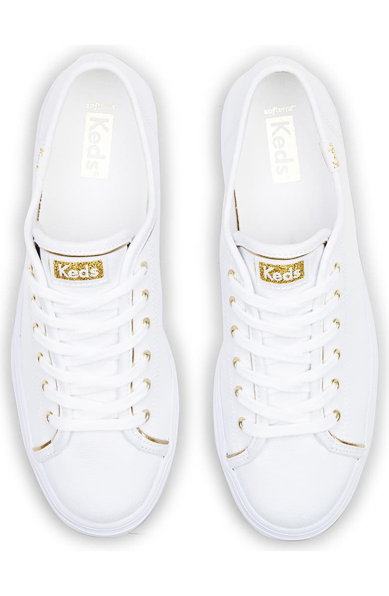 Keds<sup>®</sup> Triple Up Piped Platform Sneaker, Alternate, color, White/ Gold