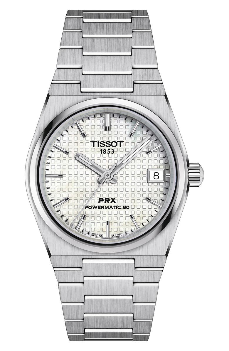 Tissot PRX Powermatic 80 Bracelet Watch, 35mm, Main, color, Silver