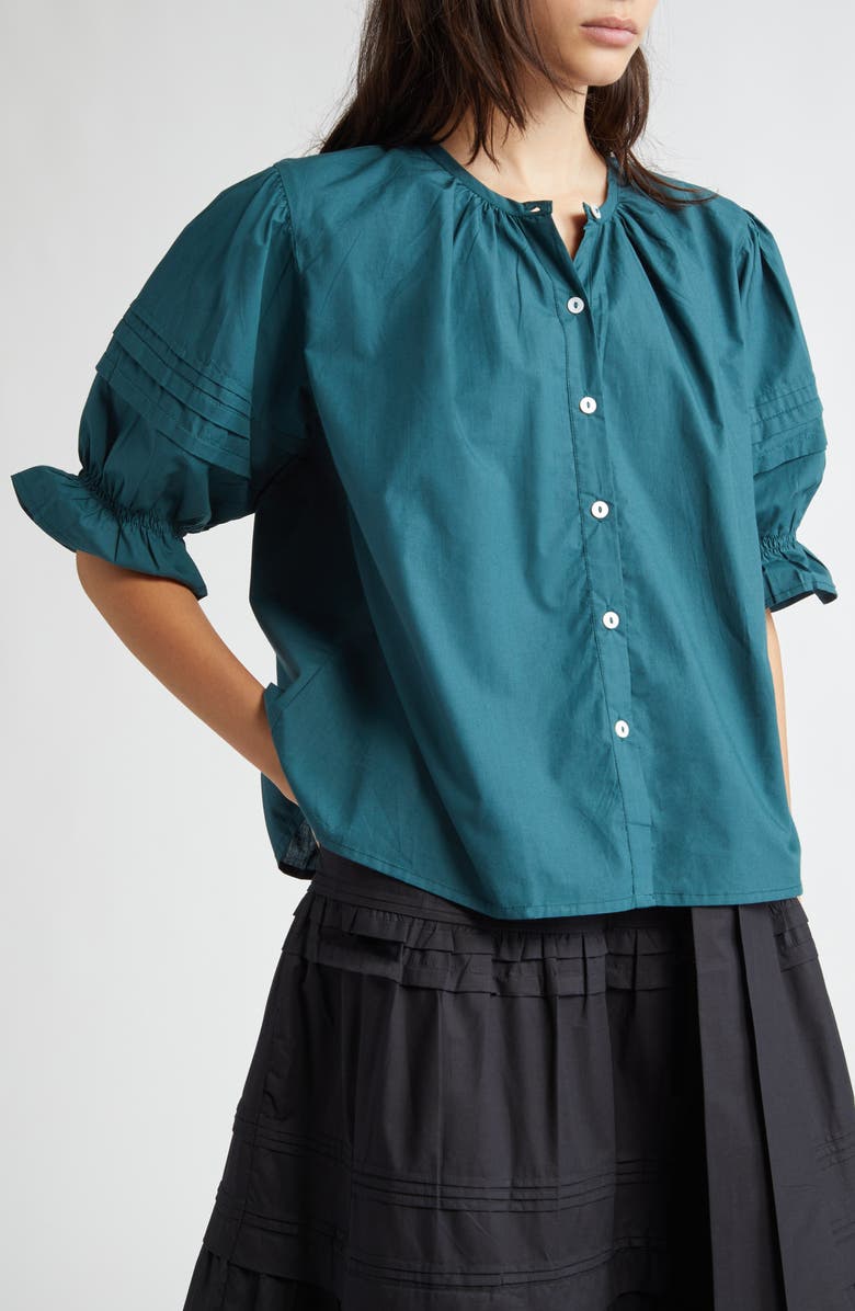 MILLE Fayette Cotton Button-Up Top, Alternate, color, 