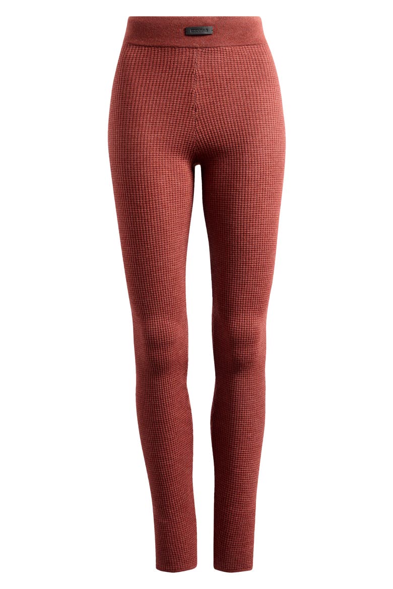 Waffle Knit Leggings, Alternate, color, CRIMSON
