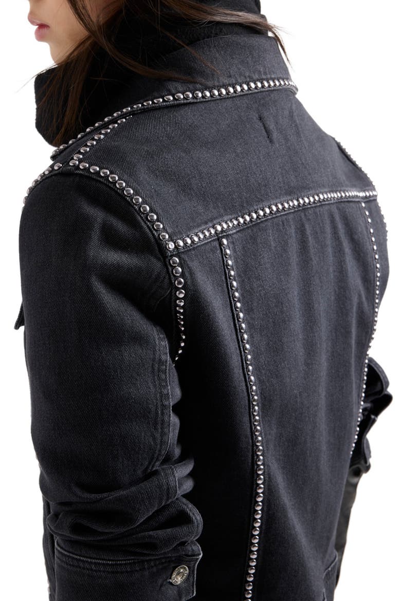 Adi Studded Trucker Jacket, Alternate, color, NOCTURNE
