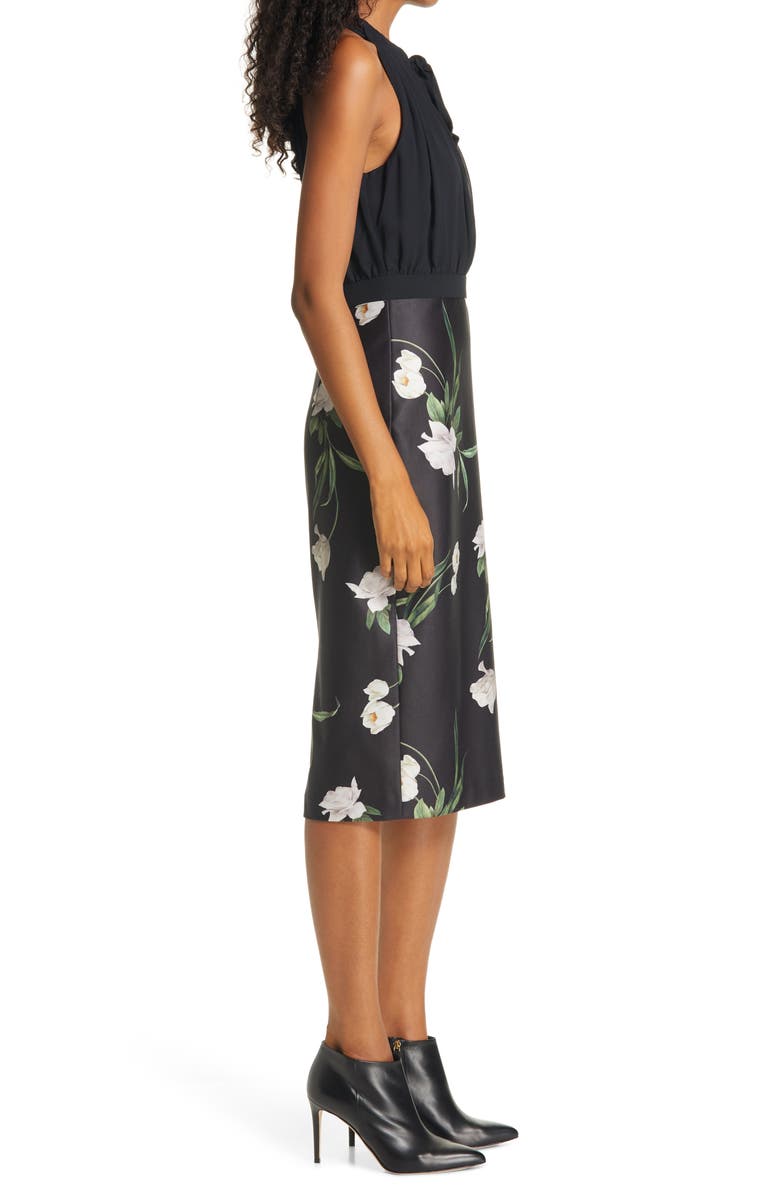 Ted Baker London Sabbie Sleeveless Tie Neck Dress, Alternate, color, 