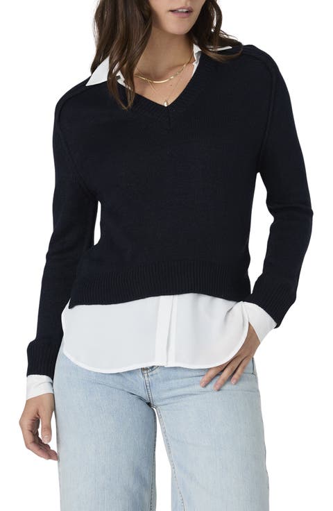 Babysoft Mixed Media Twofer Sweater