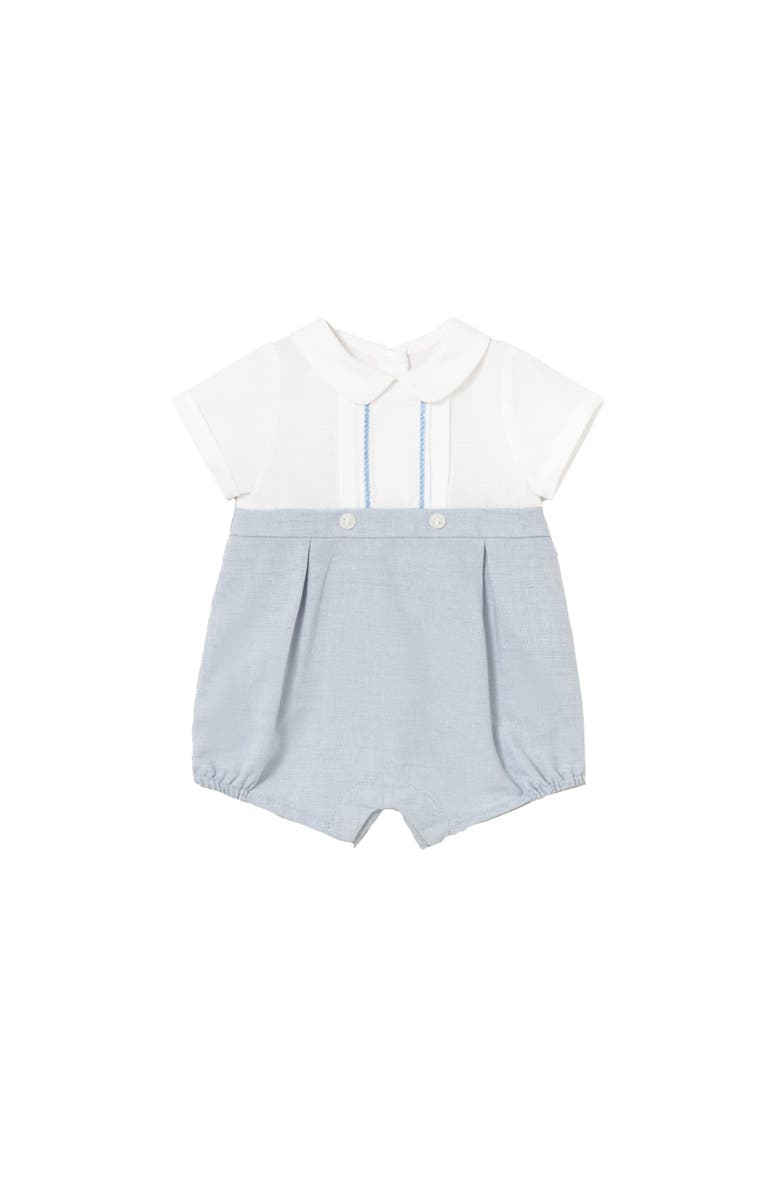 Mayoral Romper with Peter Pan Collar, Main, color, Light Blue