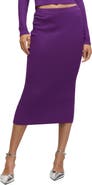 MANGO Rib Midi Sweater Skirt