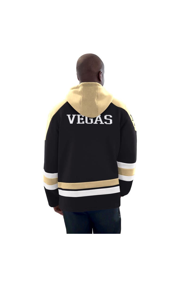 STARTER Men's Starter Black/Gold Vegas Golden Knights Hockey Pullover Hoodie, Alternate, color, Black