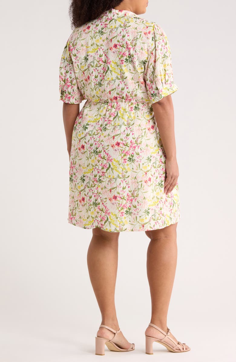 Vince Camuto Floral Short Sleeve Shirtdress, Alternate, color, Raspberry Sorbet