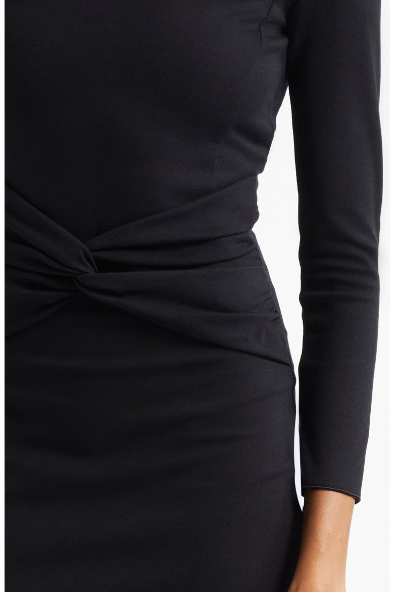 Punto Milano Long Sleeve Jersey Dress, Alternate, color, BLACK